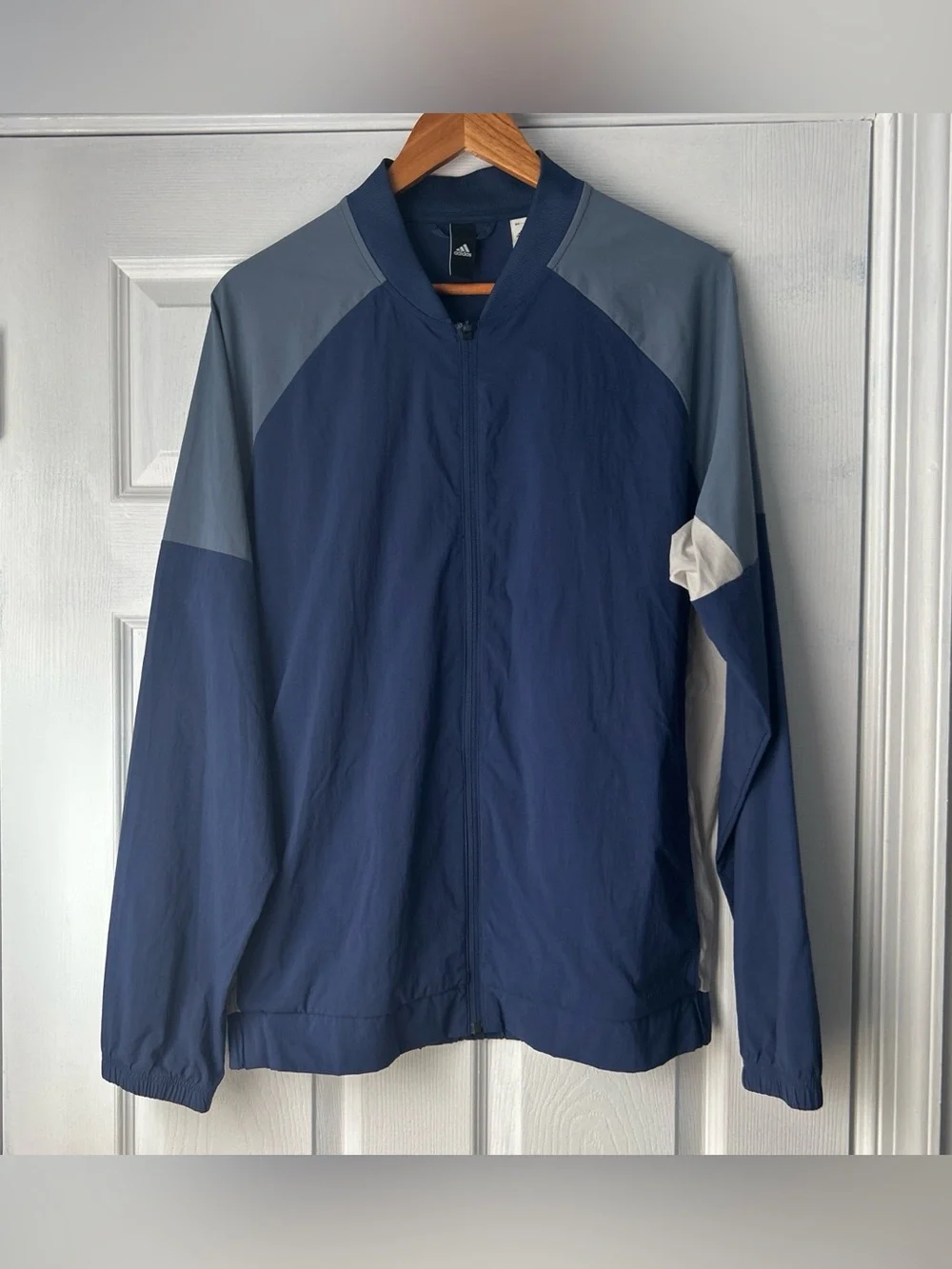 Adidas Men's Blue Colorblock Bomber Jacket